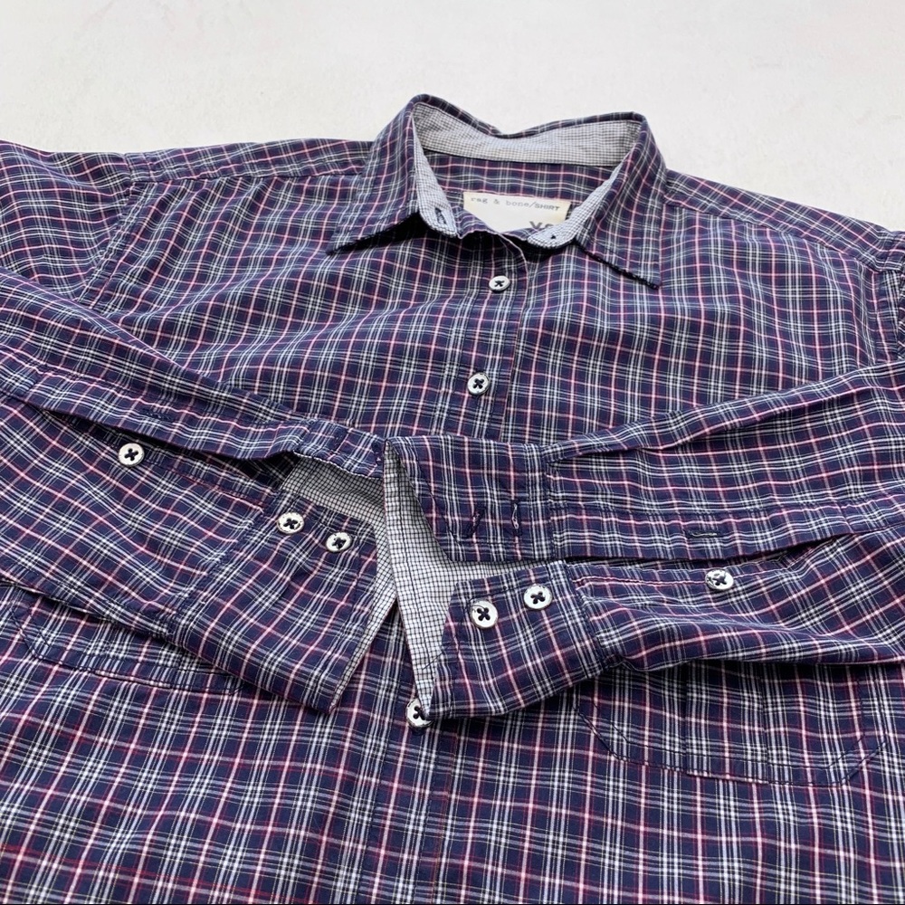 Rag & Bone Plaid Button Front Tunic Long Sleeve Shirt Women’s Size XS - Picture 6 of 10